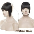 thumbnail image 2 of SEGO Hair Bangs Clip in Hair Extension 100% Human Hair Reddish Brown Clip on Hair Fringe with Natural Flat Neat Bangs for Women Hairpiece, 2 of 9