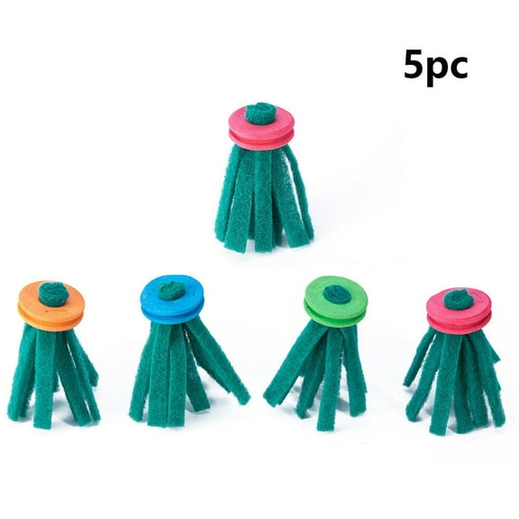 5Pcs Fish Spawning Mop Set, Floating Spawning Mop for Fish, Soft Yarn Mops with Buoyant Ring, Greenes Wool Yarn with Orange Float Ring for Safe Egg Laying in Aquarium