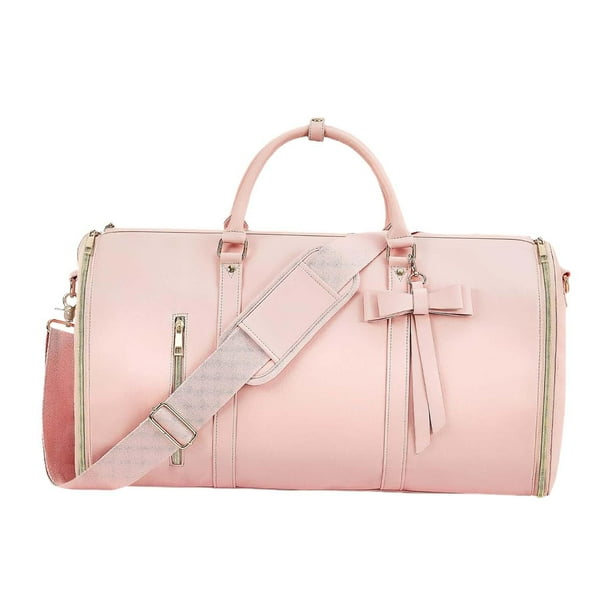 Bolsa de tela elegante para guardar ropa de mujer, bolso de viaje para escapadas y exploraciones al aire libre Rosa