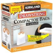 Compactor Bags 18 Gallon Smart Fit Gripping Drawstring 70 ct,Thickness: 2.0 mil,Dimensions: 25.625" x 28"