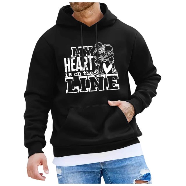 Wyzesi Sweatshirt Blanket Large Male Rugby Print Sweatshirt Long Sleeve Hooded Sweatshirt