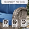 thumbnail image 6 of Patiobula Patio Furniture Set with Propane Fire Pit Table, 5 Pieces Outdoor Sectional Couch, Gray Wicker Rattan Conversation Loveseat Glider with Swivel Chair for Garden Backyard Deck, Navy, 6 of 15