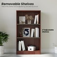thumbnail image 6 of STARY Bookcase Freestanding 3 Shelf Wood Bookshelf Adjustable Shelves for Home Office,3 Layer, Mahogany, 6 of 7