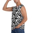 thumbnail image 3 of Fotbe Ying Yang Checkered Men's Camiseta sin Mangas Estampada para Hombres, Playera Casual para Gimnasio, Entrenamiento, Playa-Large, 3 of 7