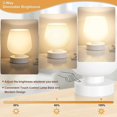 thumbnail image 2 of Lishi Modern 3-Way Dimmable Touch Bedside Table Lamp with Glass Lampshade, 2 of 5