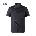 thumbnail image 4 of Redempat Restez au Frais et Confortable en Uniformes de Chef à Manches Courtes Veste de Chef Pratique Noir TTTG 1Set, 4 of 6