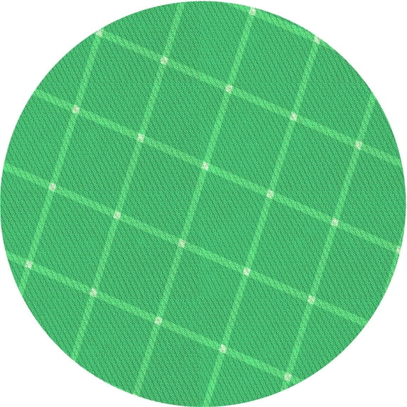 Ahgly Company Machine Washable Indoor Round Transitional Spring Green Area Rugs, 4' Round