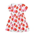 thumbnail image 3 of JUoaLXG Toddler Girls Casual Dresses Summer Short Sleeve Strawberry Print Dance Party Dress Streetwear,Pink,2-3 Years, 3 of 5