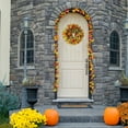 thumbnail image 6 of 18 Inch Artificial Fall Wreath for Front Door with Orange Eucalyptus Leaves, Autumn Thanksgiving Wreath for Farmhouse Indoor Outdoor Home Decor, Plastic, 6 of 6