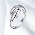 thumbnail image 4 of EeaseMX Anillo con diseño de doble delfín y apertura ajustable, accesorio de joyería para fiestas, para mujeres y niñas (plata), 4 of 7