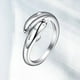 thumbnail image 4 of Anillo con diseño de doble delfín y apertura ajustable, accesorio de joyería para fiestas, para mujeres y niñas (plata), 4 of 5