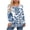 Blue, variant on Women's Plus Size Long Sleeve Blouse Fashion Printed Crew Neck Pleated Casual Loose Fit Pullover Tops (2XL, Orange)