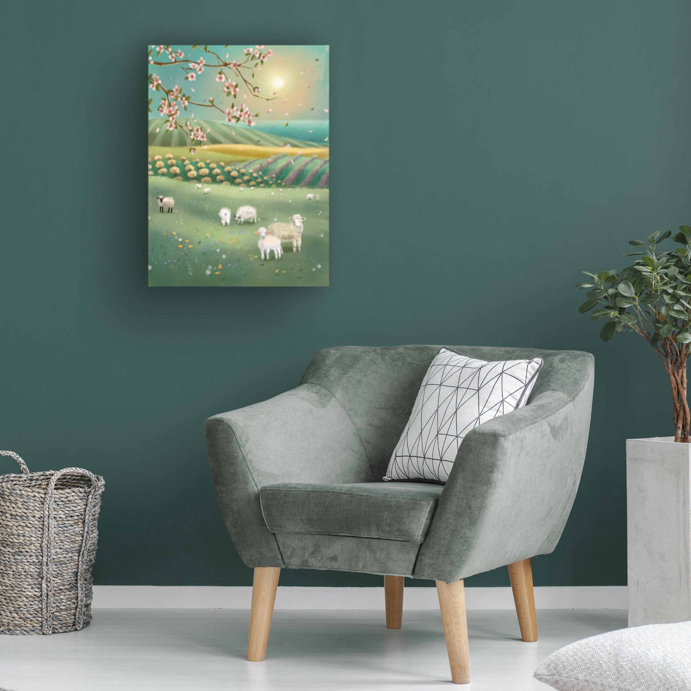 Canvas Wall Art - Christine Rotolo 'Sheep On The Farm' Wall Art for Living Room, Bedroom, or Office Décor by Trademark Fine Art - 35 x 47 Inches