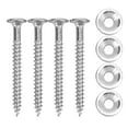 thumbnail image 2 of Guitar Neck Screws, 4 Sets Guitar Neck Joint Bushing Set Metal Ferrule Bolt Guitar Neck Shims Guitar String Ferrules with Screw Accessory for Electric Bass, 2 of 7