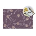 thumbnail image 4 of XMXT 6 Pcs Woven Placemats, Purple Botanical Print Stain Resistant Anti-Skid Placemat for Kitchen Table, 12 x 18 inches, 4 of 6