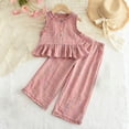 thumbnail image 2 of Zpanxa Girls 2 Piece Outfits Short Sleeve Top and Ruffled Short Skirt Long Skirt Set 8 Years, 2 of 7