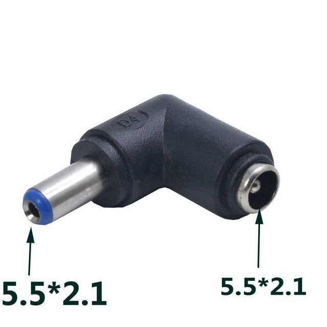 Conector de corriente hembra de 5,5x2,1 MM a 3,0x1,35, 5,0x3,0, 4,0x1,7, 5,5x2,1, 5,5x2,5, 6,3x3,0 macho de 90 grados, 6,0x4,4 MM
