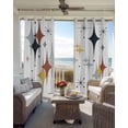 thumbnail image 6 of Diamond Blackout Curtains for Bedroom Living Room Darkening Curtains 63 Inches Long Modern Geometric Middle Century Grey Yellow Red Window Curtain 2 Panels Set Window Treatment Grommet Drapes 52"x63", 6 of 9