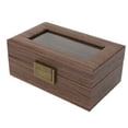 thumbnail image 3 of Wooden Watch Box, Natural Vintage Pattern Metal Hinges Watch Display Case Right Size  For Watches, 3 of 8