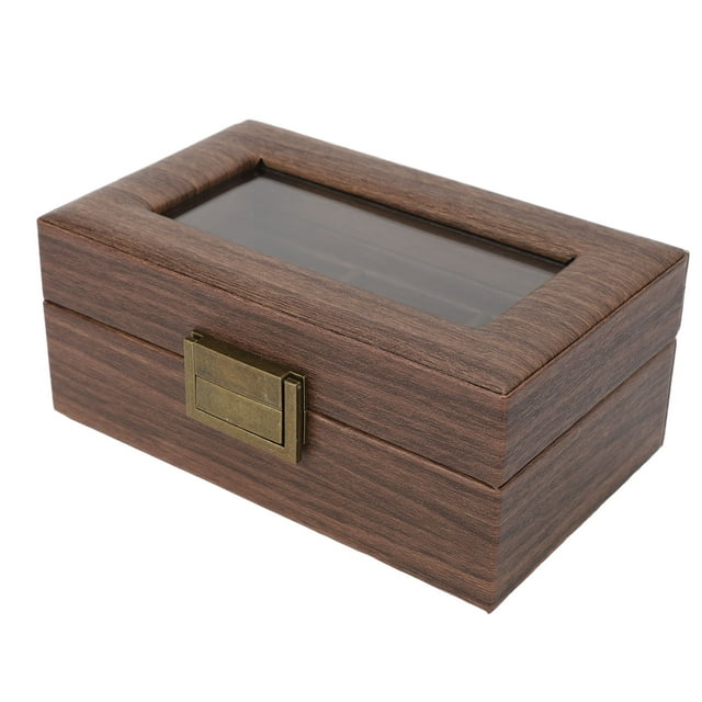 Wooden Watch Box, Beautiful Watch Box Organizer Metal Hinges Vintage Pattern For Watches