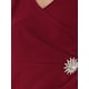 thumbnail image 5 of INSPIRE CHIC Vestido de cóctel sin mangas con escote en V y fruncido, color burdeos, talla 2XL, 5 of 6