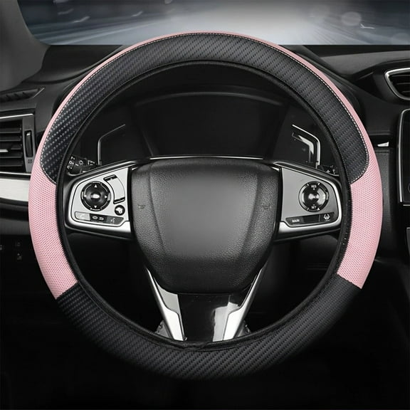 JGJJUGN Car Steering Wheel Cover - Sports Steering Wheel Grip - Anti-Slip Fiber Material - Universal Fit 36-40cm - Lightweight, Four Seasons Use - Easy to Clean