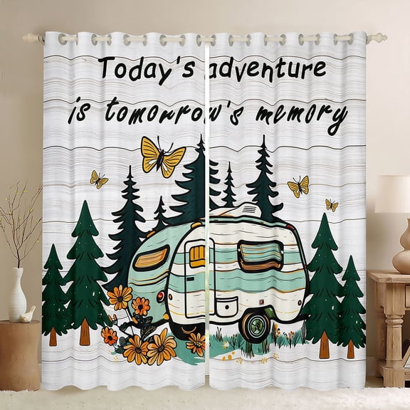 Erosebridal Kids Cartoon Car Butterflies Black Out Curtains,Teens Rustic Cottage Curtains Pack of 2 (42x63 Each),Ultra Soft Home Decor