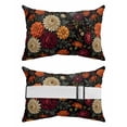 thumbnail image 2 of Pack of 4 Outdoor Lumbar Pillow Covers 12x20 Inch, Boho Floral Waterproof Throw Pillow Covers Set, Vintage Blossom Dahlias Rose Rustic Plants Decorative Cushion Cases for Patio Porch Car, 2 of 7