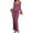 Hot Pink, variant on Women Sleepwear Autumn Winter Pajamas Sets Two Pieces Sexy V Neck Long Sleeve Tops and Trousers Set Loungewear Home Clothes