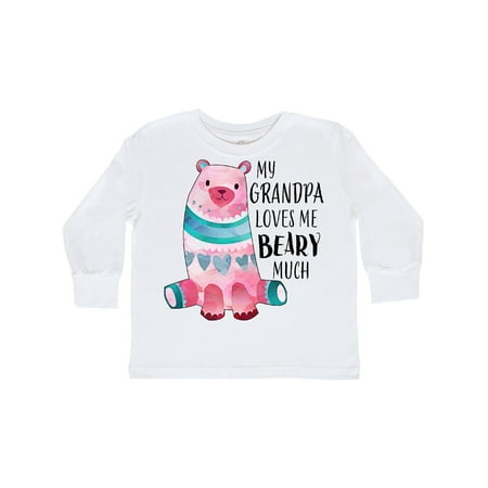 

Inktastic My Grandpa Loves Me Beary Much with Cute Bear Gift Toddler Boy or Toddler Girl Long Sleeve T-Shirt