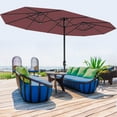 thumbnail image 1 of Extra Large 13ft Double-Sided Patio Umbrella - Heavy Duty Waterproof & Windproof Outdoor Market Umbrella - Rectangular Canopy with Easy Crank - No Base Included, 1 of 8