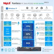 MeLE PCG02 N100 Mini PC Stick Windows 11 Home 4GB LPDDR5 128GB eMMC Fanless Computer Stick (New)