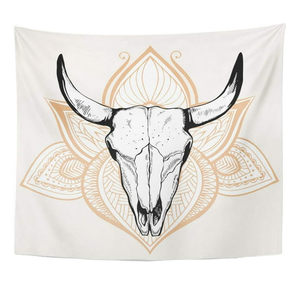 ZEALGNED Cow Skull Boho As Bull Head Old Wall Art Hanging ...