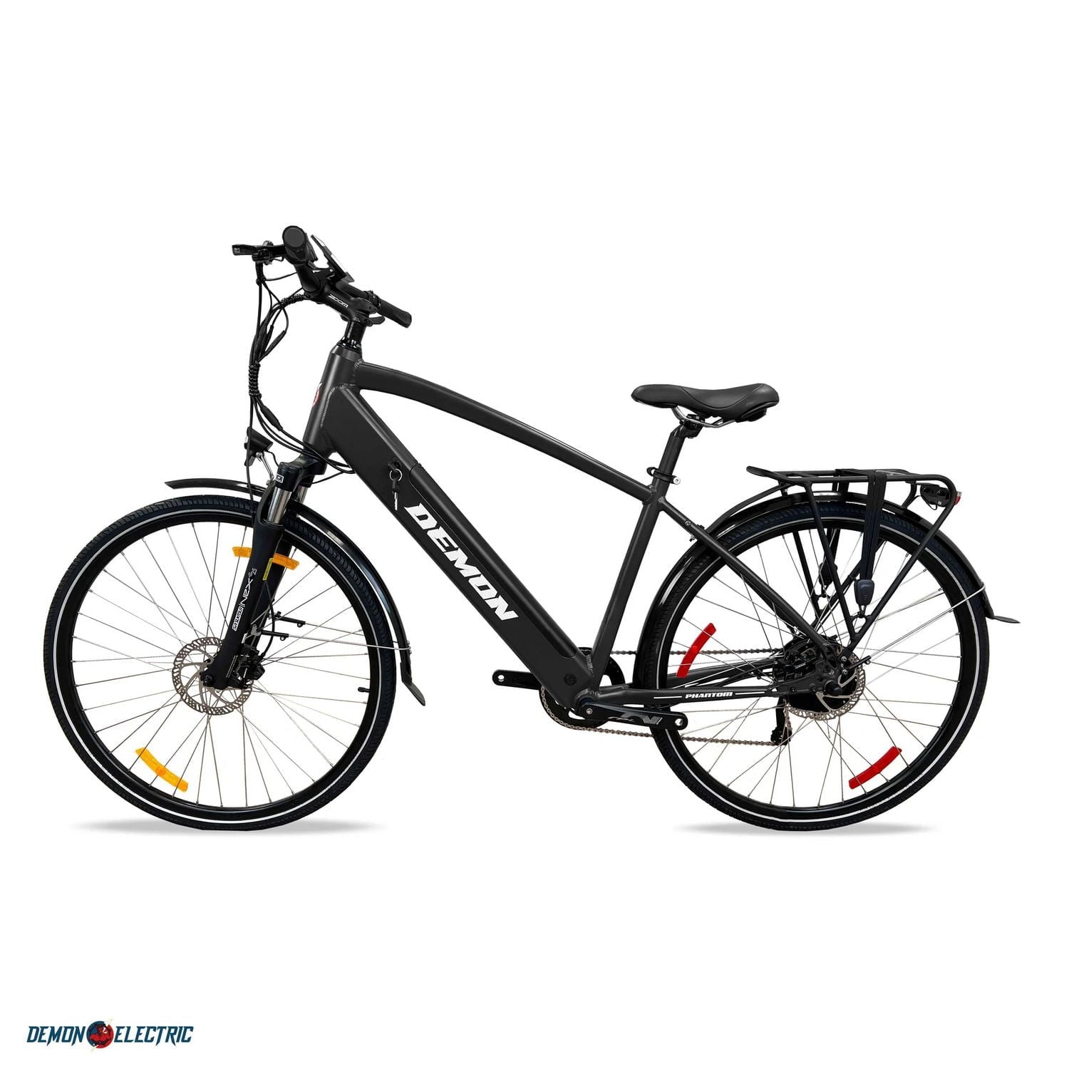 Demon Electric 27.5" Electric Bike, 350W 48V Motor Commuter eBike for Adults, 32 km/h Electric Bicycle, Shimano 9-Speed City E-Bike, Black