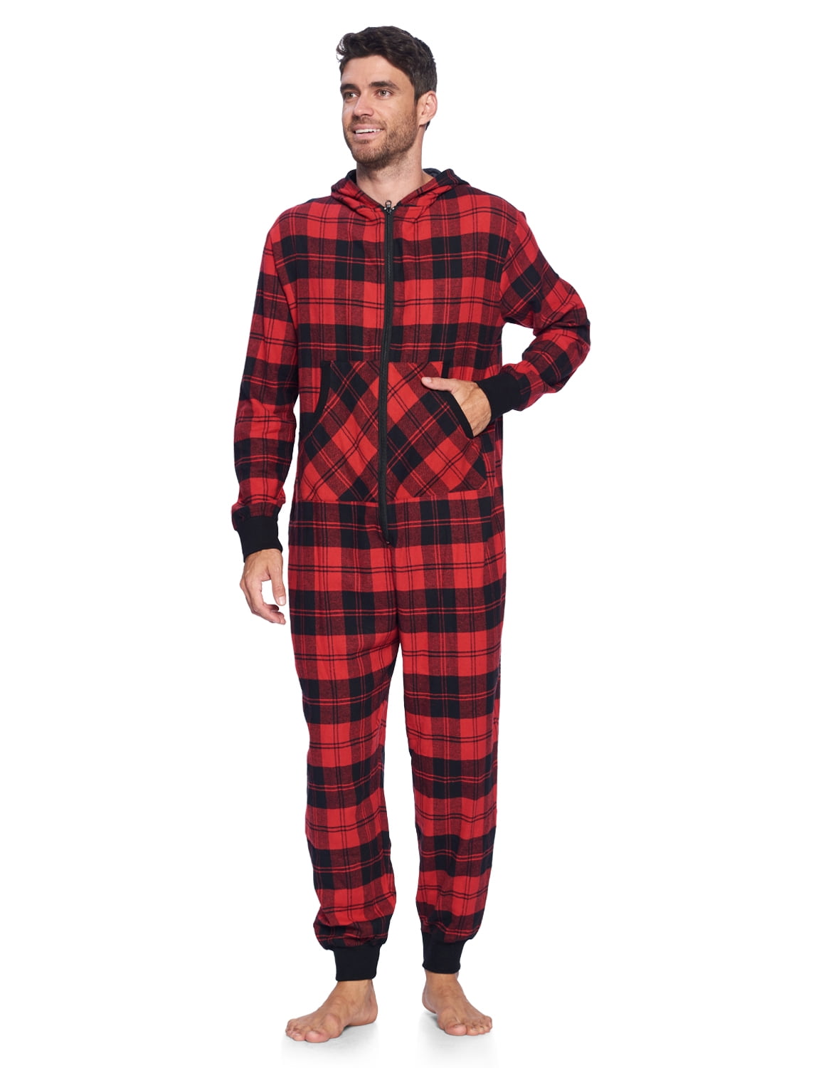 Ashford & Brooks Men’s Flannel Long Sleeve Pajamas Set Plaid Sleepwear & Loungewear Button Down PJ Set 
