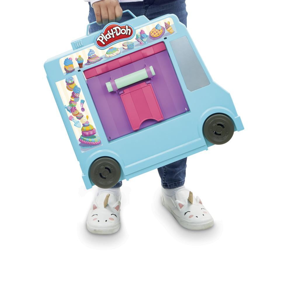 Play-Doh Ice Cream Truck Playset for Kids 3 Years and up with 20 Tools, 5 Modeling Compound Colors