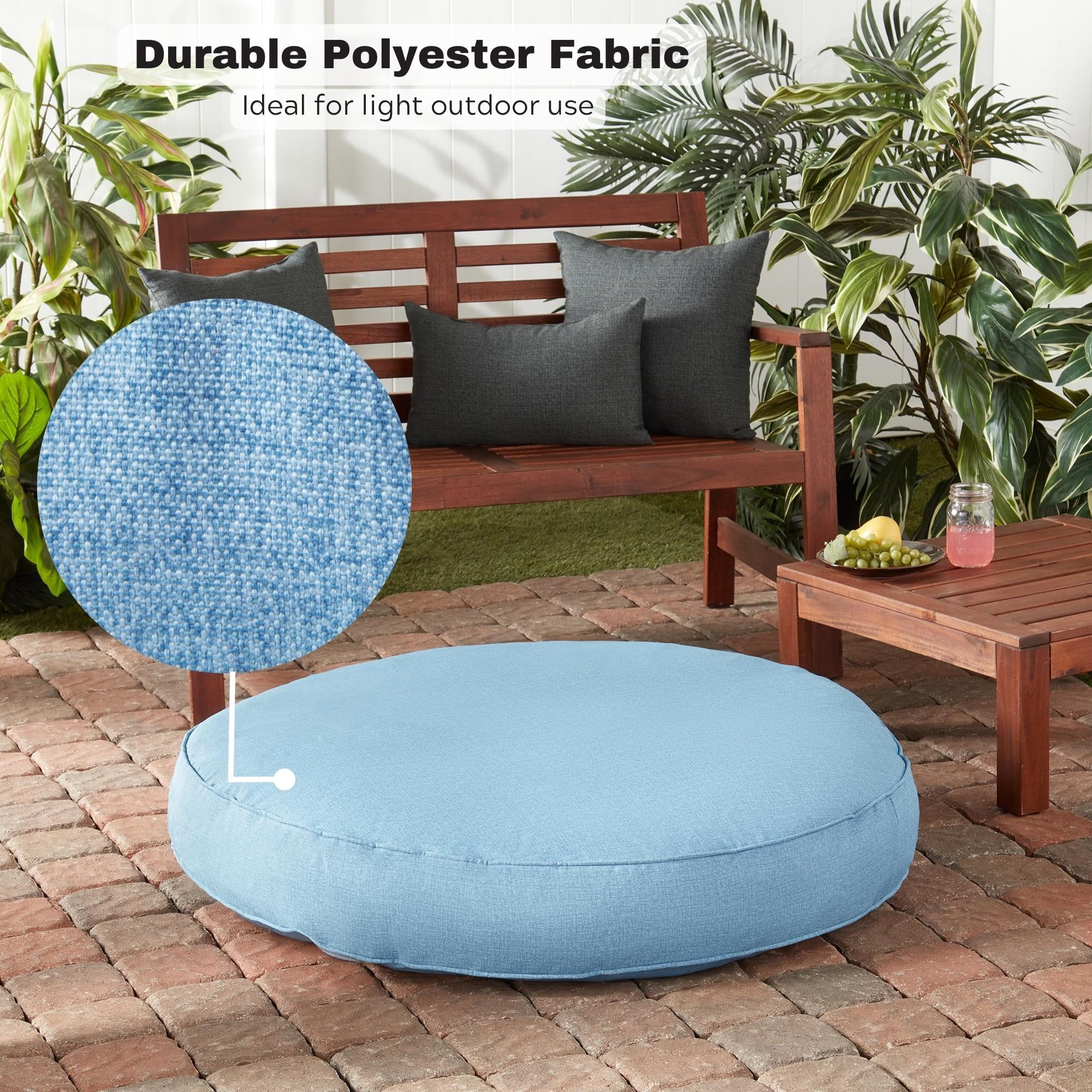 Happy Hounds Gordie Indoor/Outdoor Round Dog Bed, Large (42"), Denim