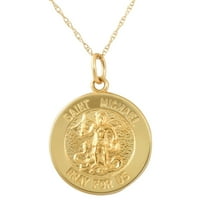 Pompeii 14k Yellow Gold St. Mary Medal Pendant  .5" Tall 1.5 Grams (,)