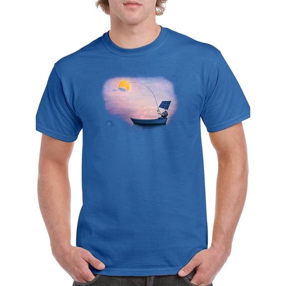 Fishing The Sun T-Shirt Men -Ali Rastroo Designs, Male XX-Large