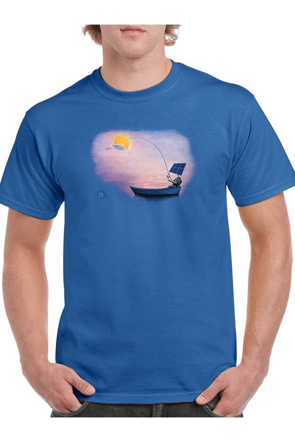 Fishing The Sun T-Shirt Men -Ali Rastroo Designs, Male 5X-Large