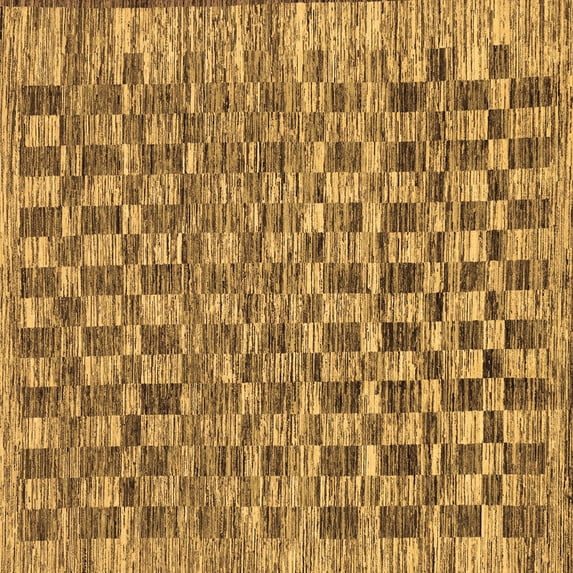 Ahgly Company Indoor Square Checkered Brown Modern Area Rugs, 3' Square