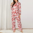 thumbnail image 2 of Daiia Gnome Merry Christmas for Women's Long-Sleeved Pajama Set – Soft & Comfortable Sleepwear Button-Up Pajamas Cozy Lounge Wear-, 2 of 7