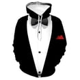 thumbnail image 3 of Sudadera con capucha de traje falso divertida con estampado 3D para hombre, esmoquin con patrón de pajarita, sudaderas casuales de manga larga para cosplay, sudaderas con capucha de calle, 3 of 5