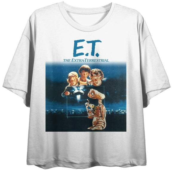 Kids & E.T. Women's White Crop Tee-M