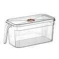 thumbnail image 2 of Clear Plastic Refrigerator Storage Box | Stackable Sealed Container with Handle | Fresh-Keeping Organizer for Food Vegetables Meat | Portable Space-Saving Design | 26x14x13.5cm, 2 of 8