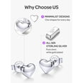 thumbnail image 6 of ChicSilver 925 Sterling Silver Heart Stud Earrings for Women, Hypoallergenic Love Heart Earrings Sensitive Ears, Birthday Valentine Gift for Her Mom, 6 of 9