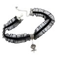 thumbnail image 1 of Collar con diseño de rosa láser para mujer, cadena de clavícula con personalidad única, color negro, 1 of 8