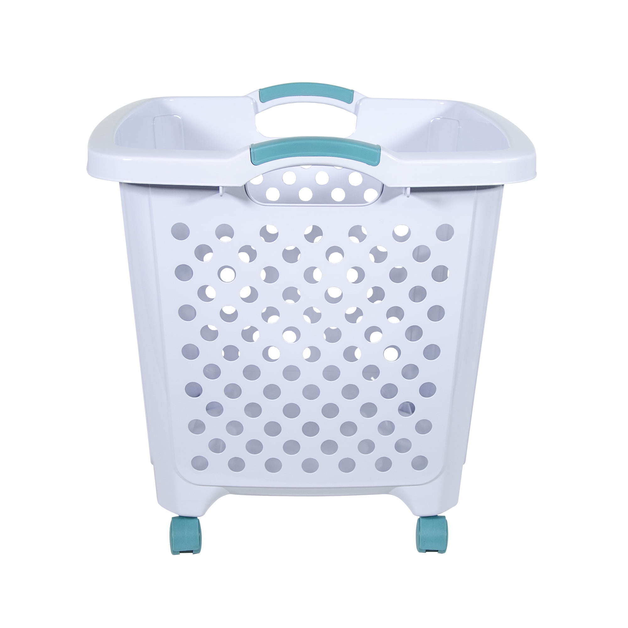 Home Logic Rolling Laundry Basket 1 7 Bushel White Walmart Com