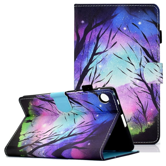 Case for Samsung Galaxy Tab A8 10.5 inch Model SM-X200/X205,Allytech Shockproof Folio Colorful Painted PU Leather Cover with Card Slots Pencil Holder Magnetic Snap for Galaxy Tab X200/X205,Forest Deer