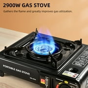 Outdoor Portable Furnace Adjustable Fire 2900W Furnace Lightweight Cooker Unit Kitchen Equipment for Camping Barbecue Hot Pot Cooking w/Storage Box